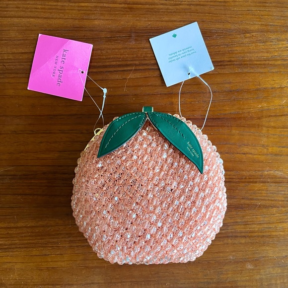 Kate Spade Peach Bellini Embellished Crochet Beads bag  purse 🍑 - Picture 6 of 7